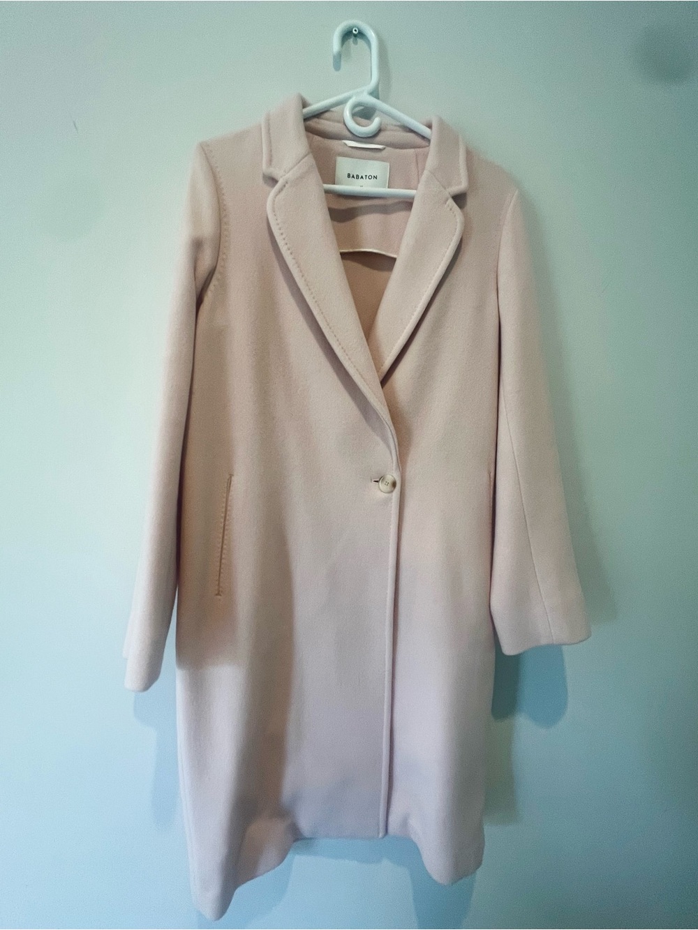Aritzia Babaton Blush Single-Button Wool Coat